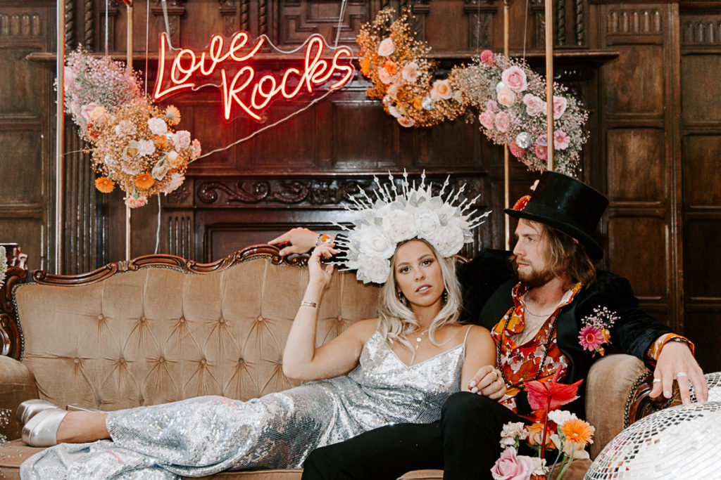 1970s Glam Rock Wedding Inspiration at Marden House Mansion