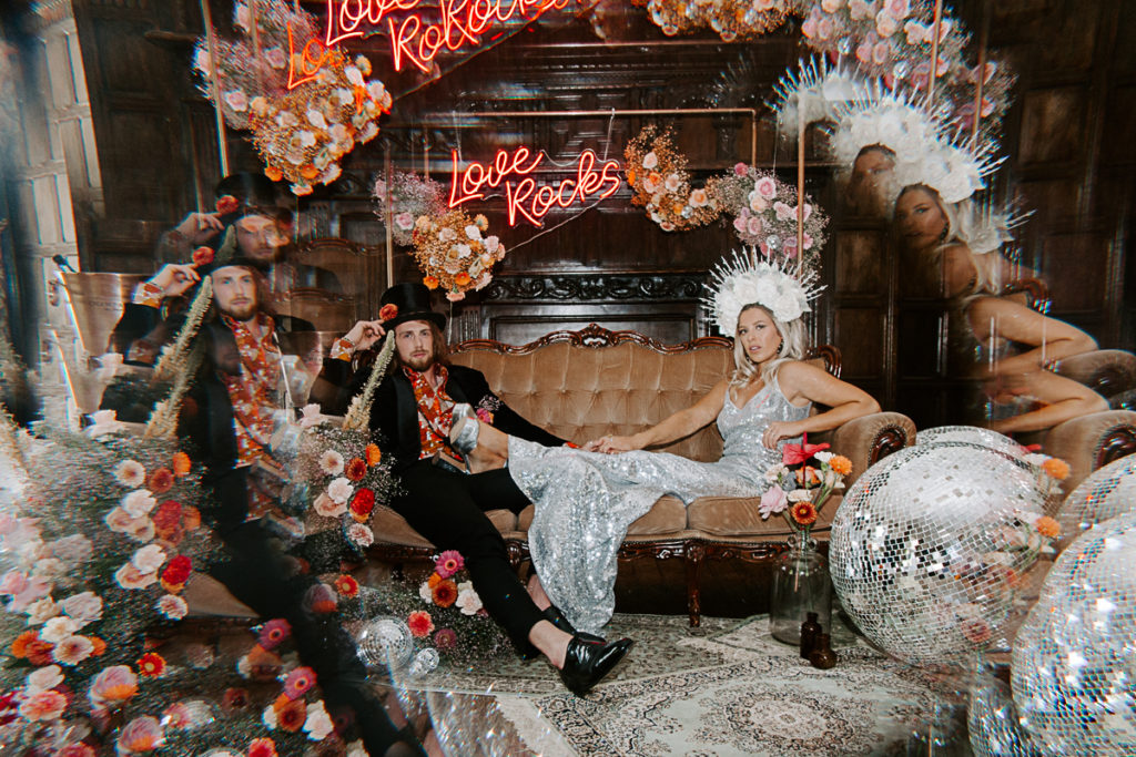 1970s Glam Rock Wedding Inspiration at Marden House Mansion