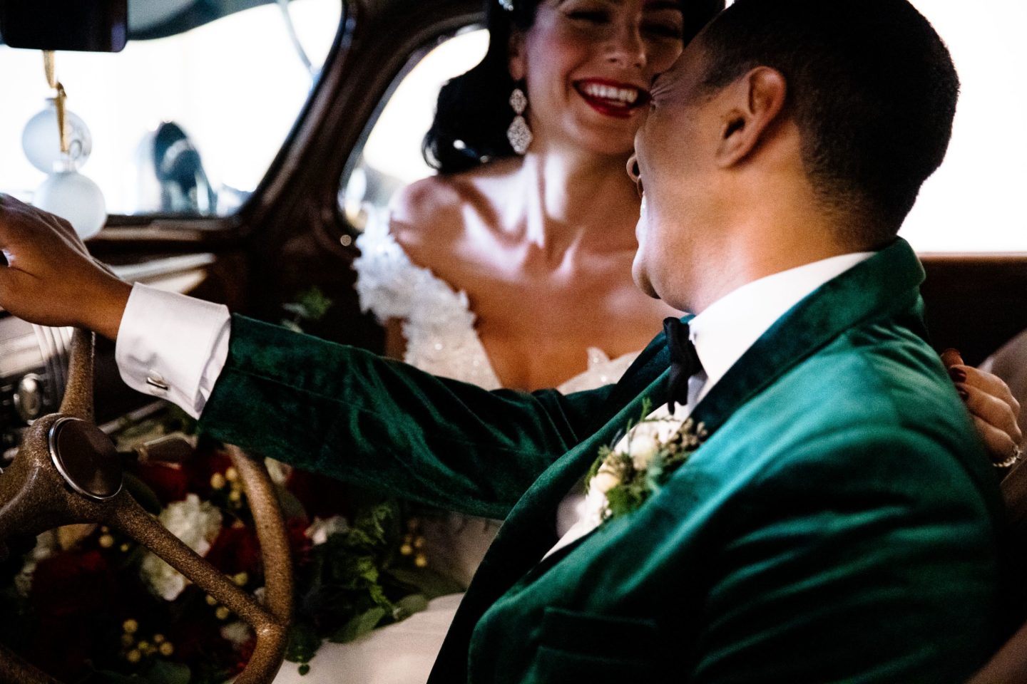 Retro Christmas Wedding With Red and Green Styling at Pop Up Shot Club, USA