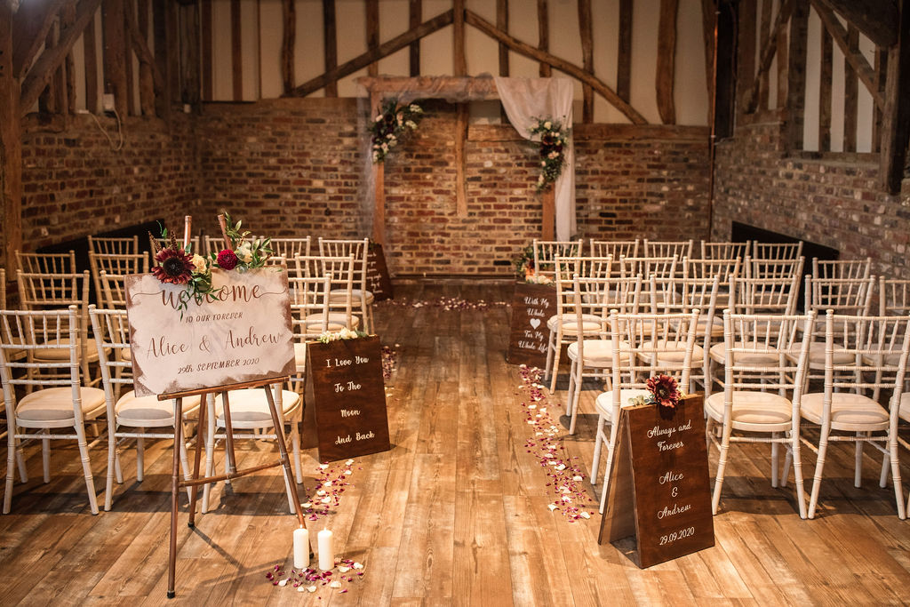 Rustic Boho Wedding with Coloured Wedding Dress at Bunkers Barn