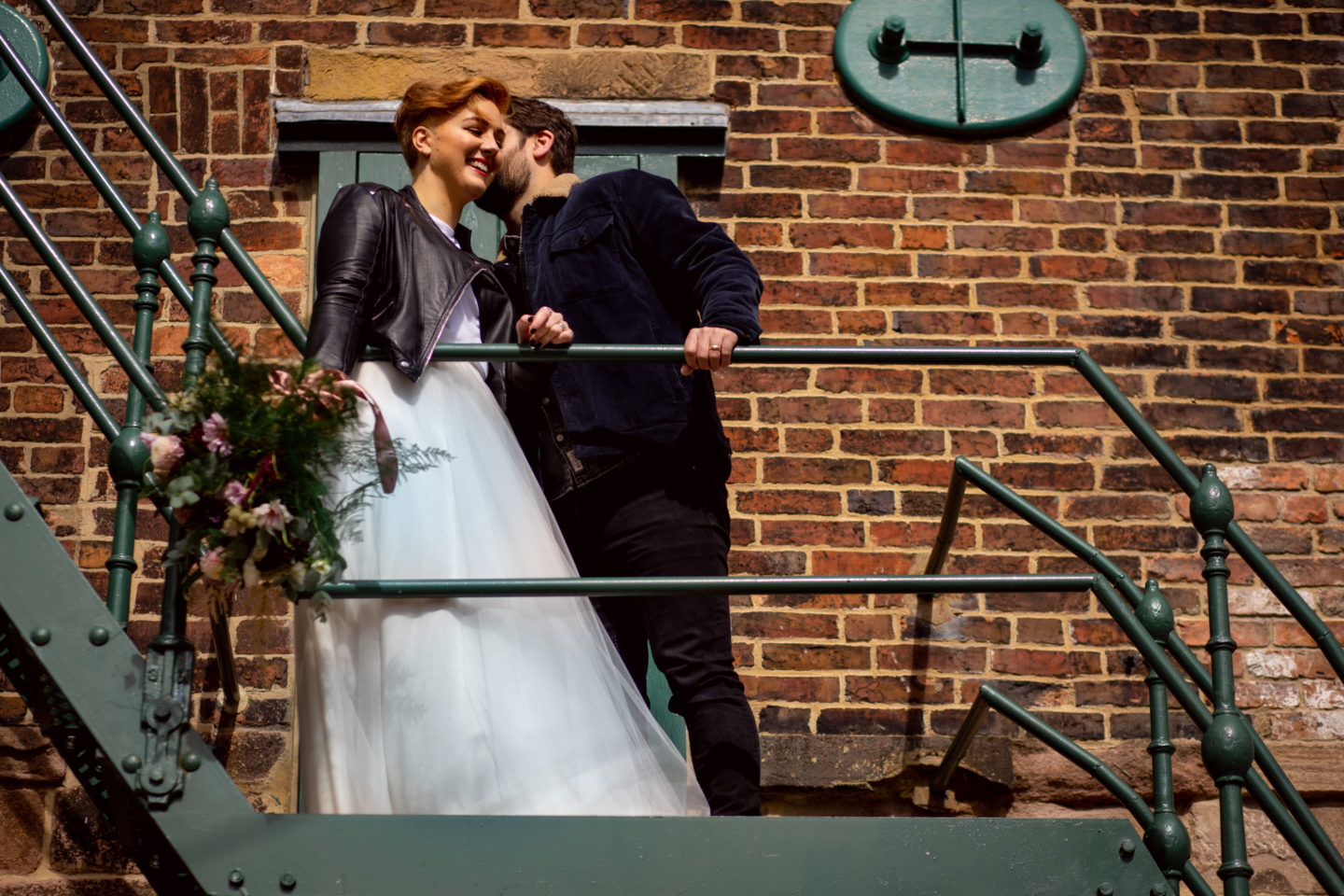 Pink and Black Rock Wedding Inspiration At Haarlem Mill Derbyshire