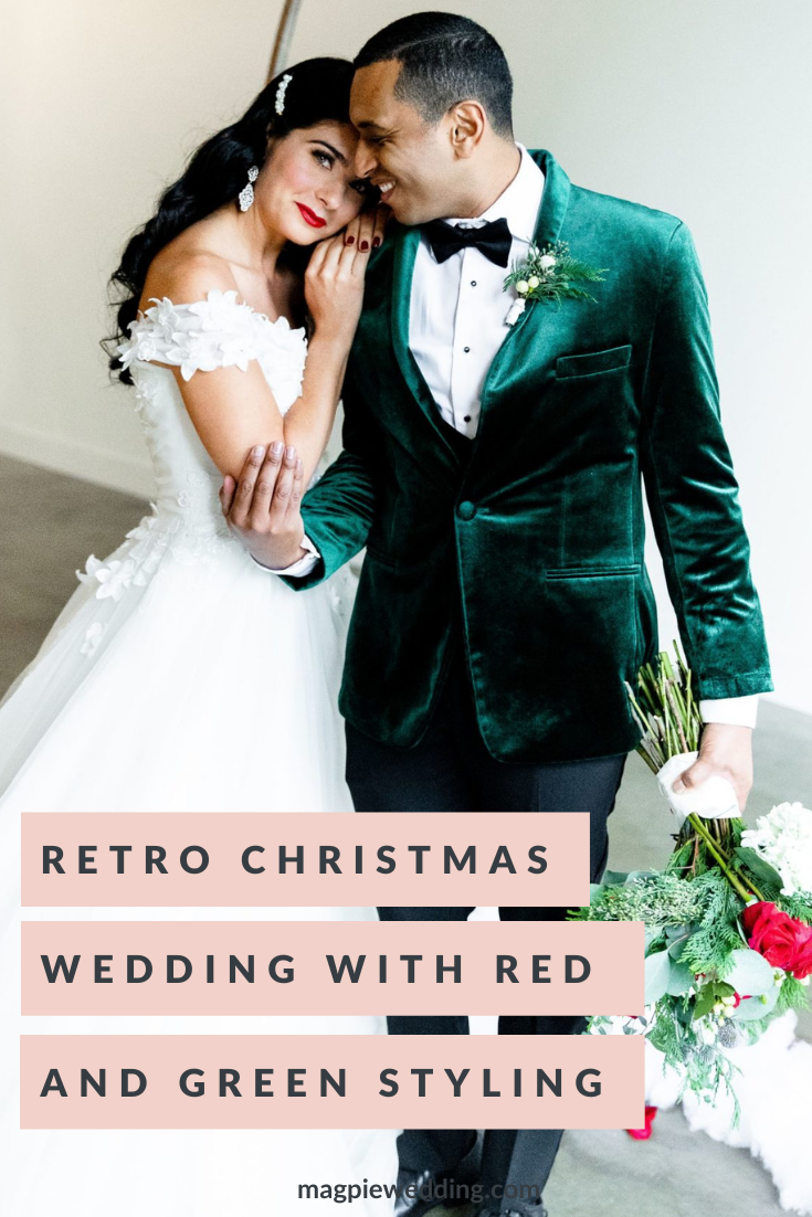 Retro Christmas Wedding With Red and Green Styling at Pop Up Shot Club, USA