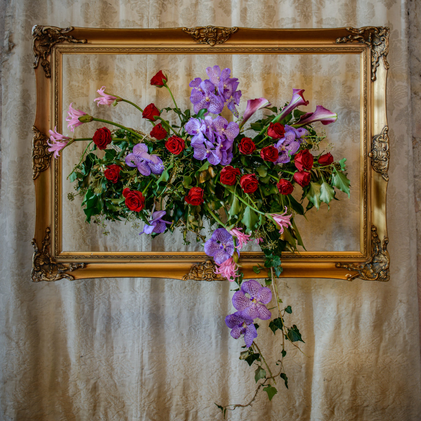 Medieval Christmas Wedding With Dip Dye Wedding Dress at Hedingham Castle, Essex