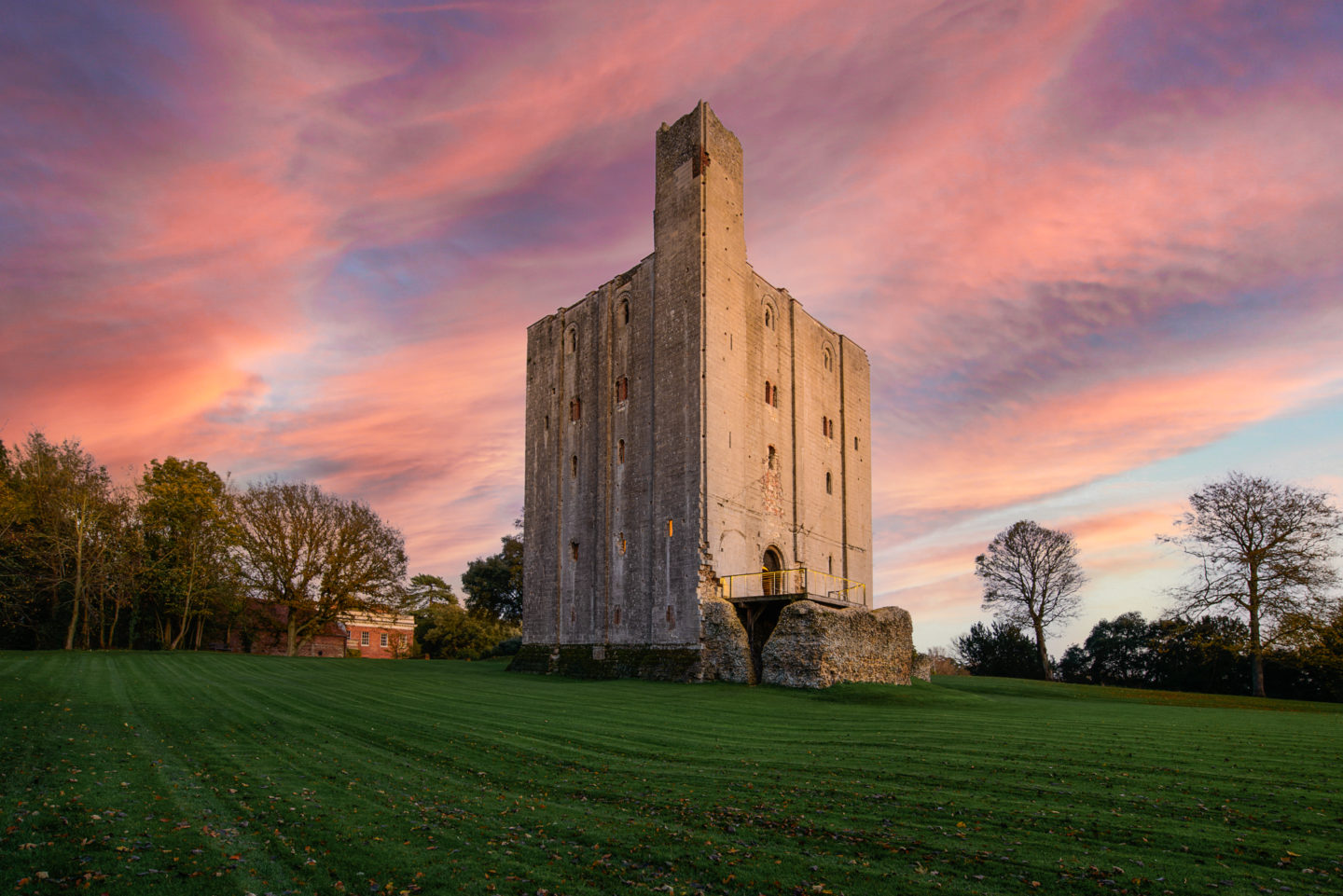 Medieval Christmas Wedding With Dip Dye Wedding Dress at Hedingham Castle, Essex