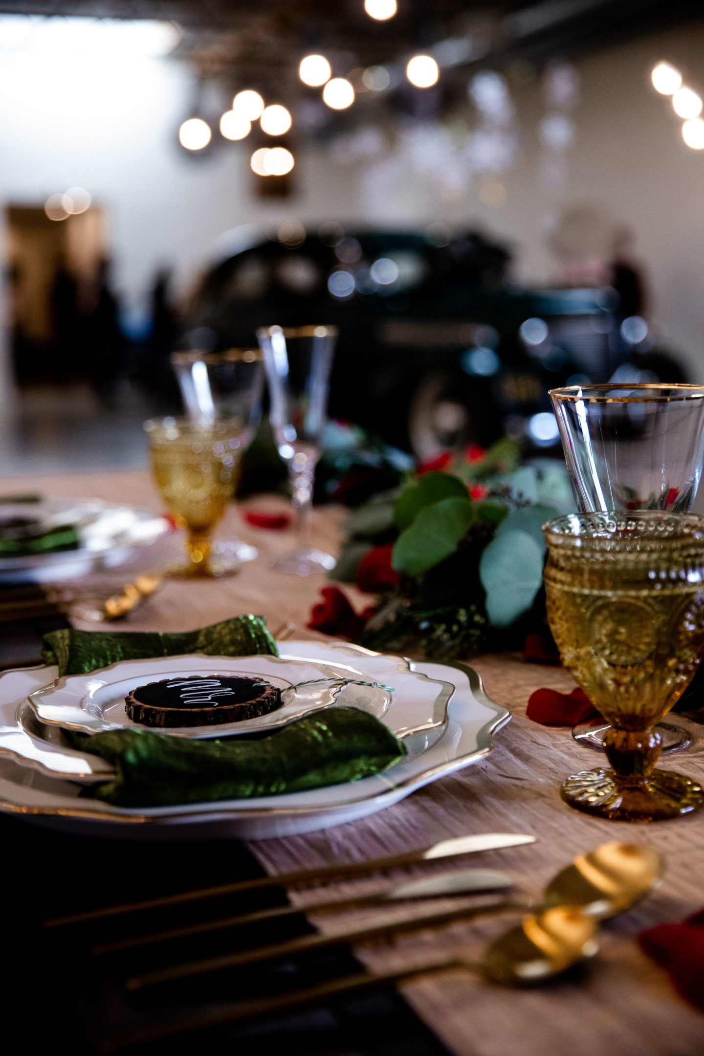 Retro Christmas Wedding With Red and Green Styling at Pop Up Shot Club, USA