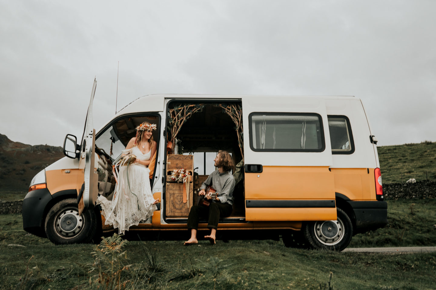 Intimate Lake District Wedding With A Vintage Campervan and Folklore Vibe