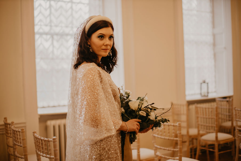 Grown Up Glam Frozen Winter Wedding Inspiration At Pelham House, East Sussex