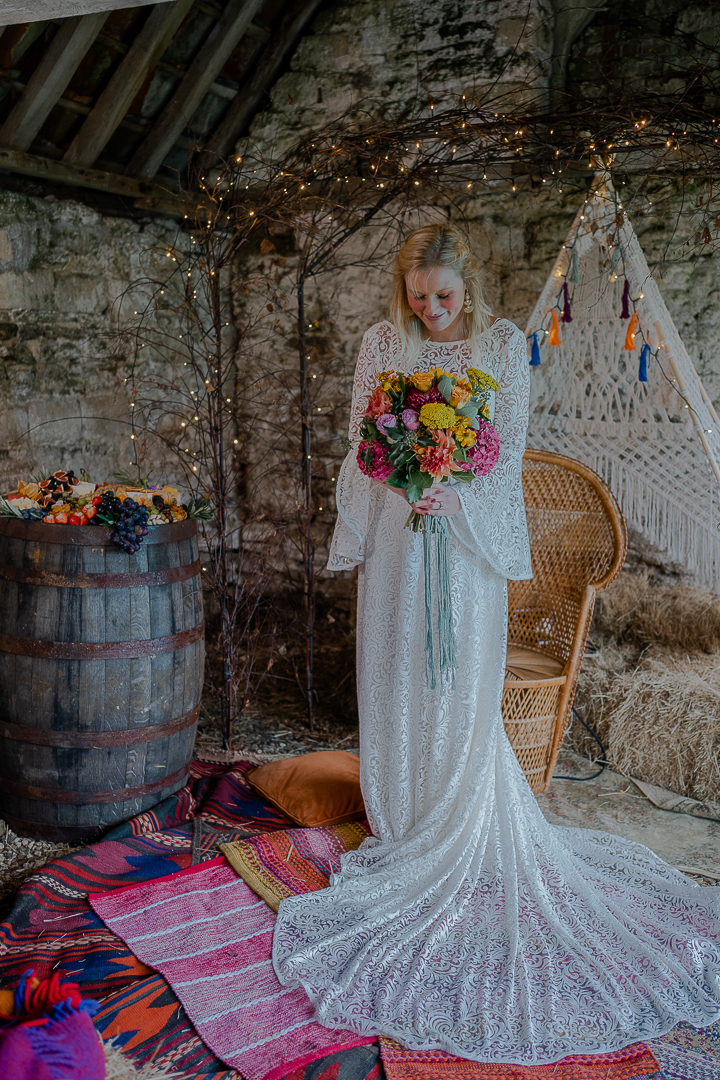 Colour Pop Wedding With Vintage Touches at Wick Farm Bath, Somerset