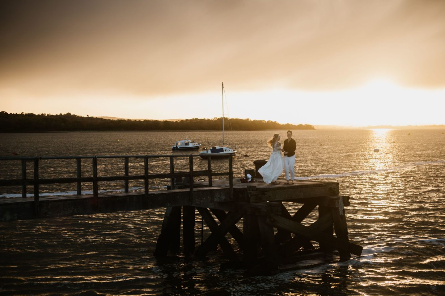 Wild and Free Intimate Elopement At Lake Pier, Dorset