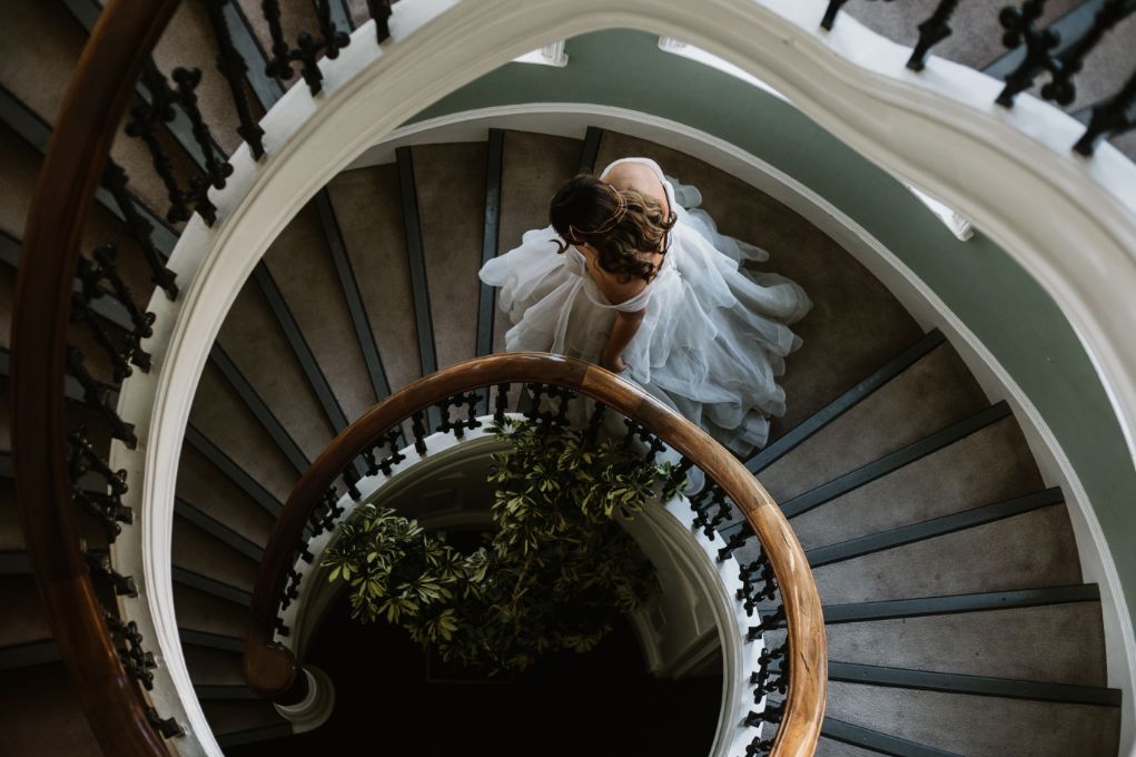 Intimate Elopement With Ballgown Wedding Dress At Portland Bill, Dorset