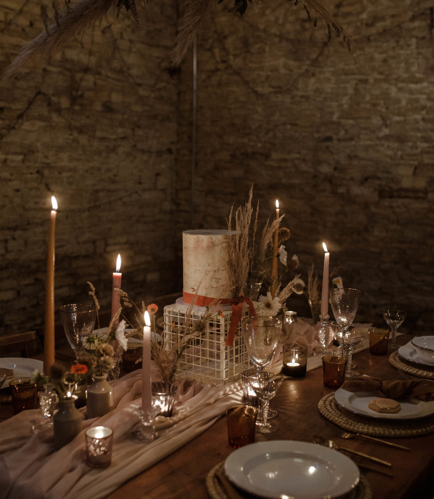 Micro Wedding With Pink Floral Wedding Dress At Manor Farm, Bristol