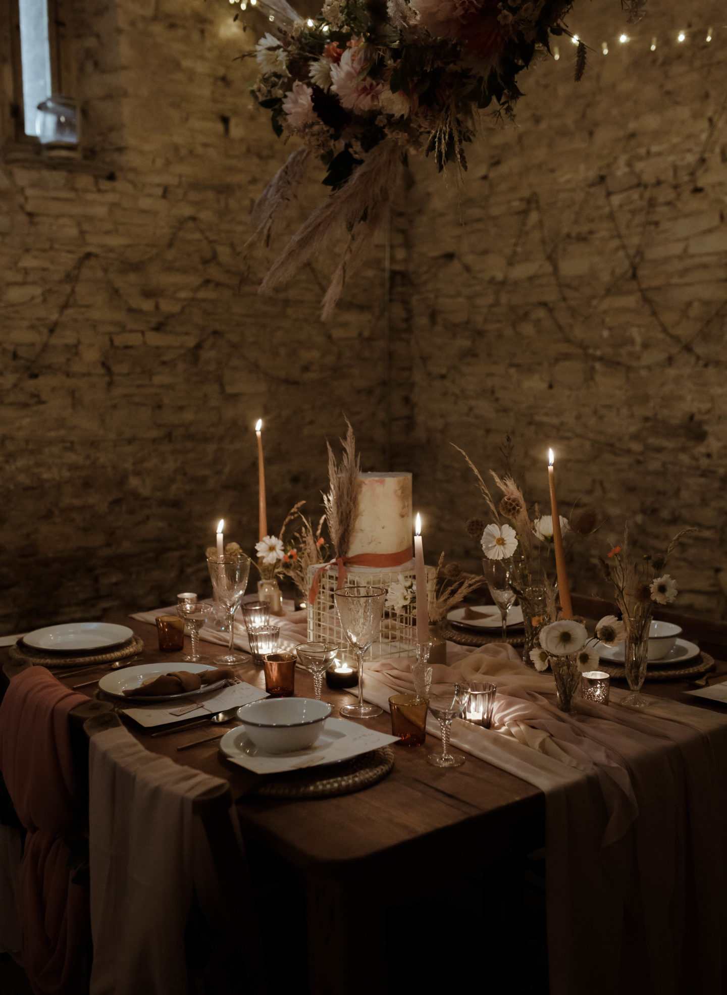 Micro Wedding With Pink Floral Wedding Dress At Manor Farm, Bristol