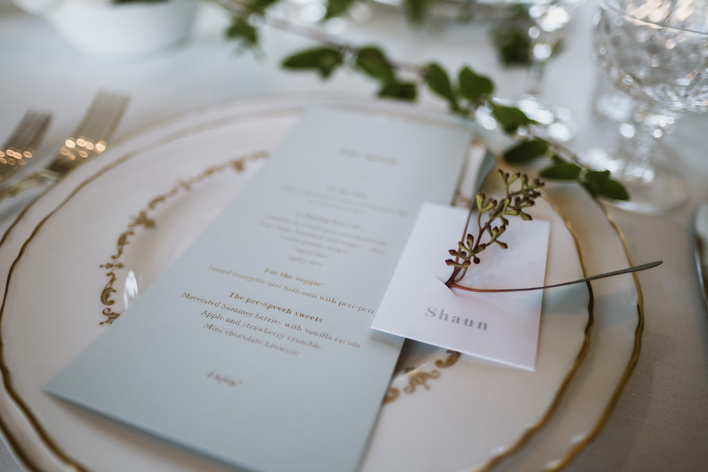 Intimate Wedding With Gold and Green Luxury Styling At Hendall Manor Barns, Sussex