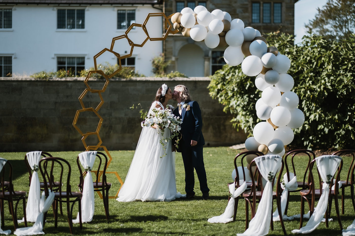 Intimate Wedding With Gold and Green Luxury Styling At Hendall Manor Barns, Sussex