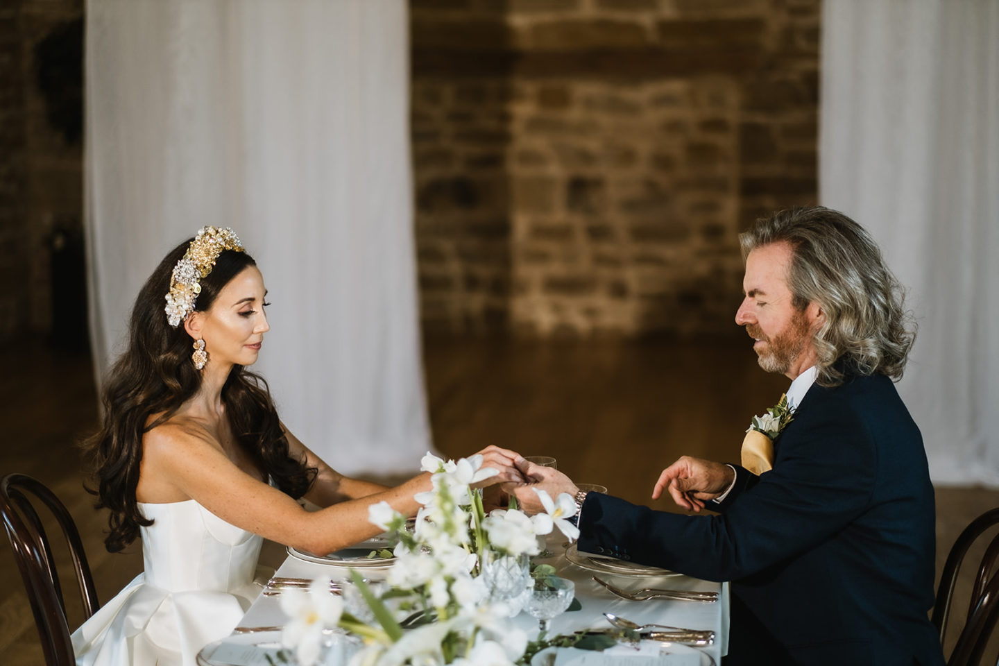 Intimate Wedding With Gold and Green Luxury Styling At Hendall Manor Barns, Sussex