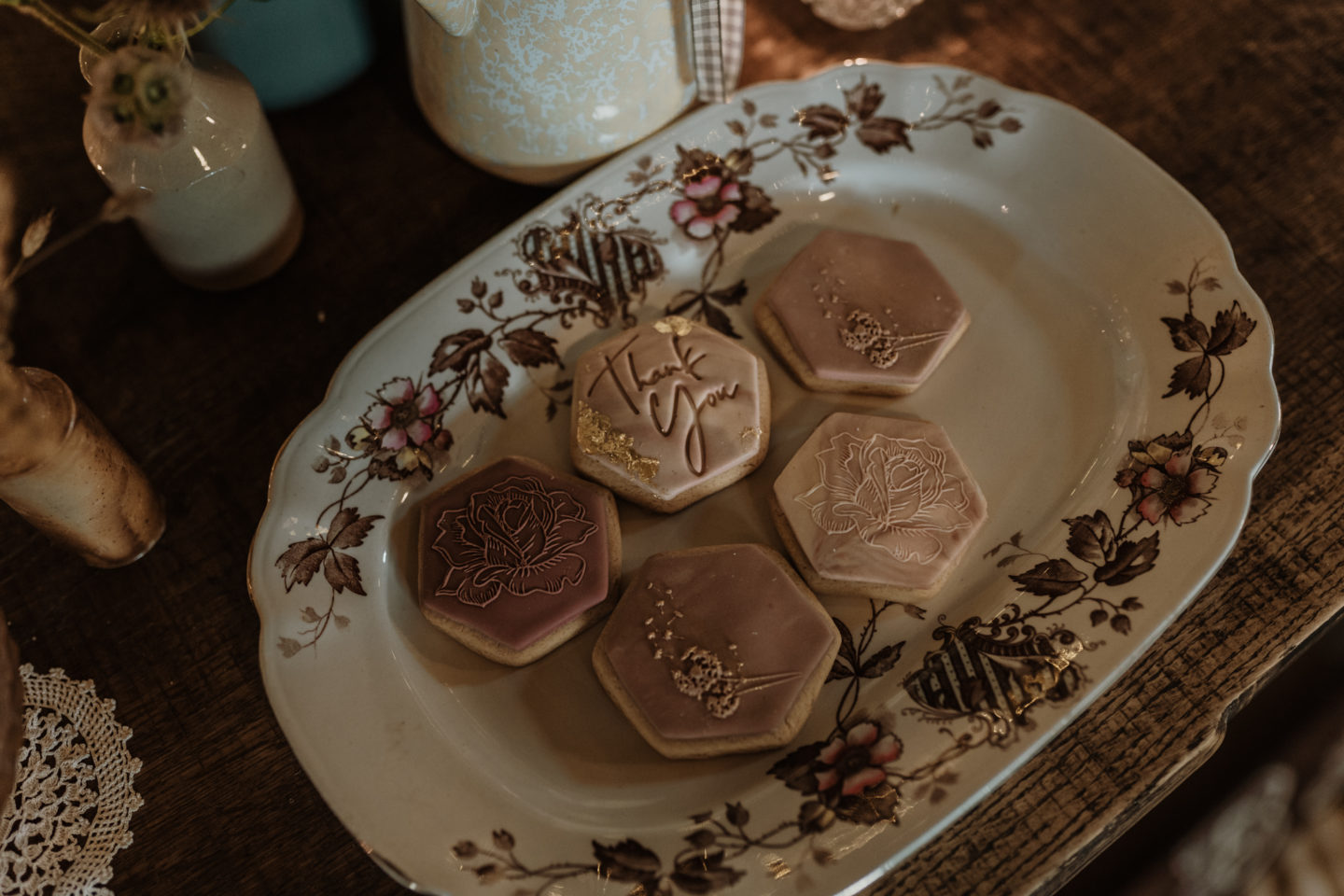 Micro Wedding With Pink Floral Wedding Dress At Manor Farm, Bristol