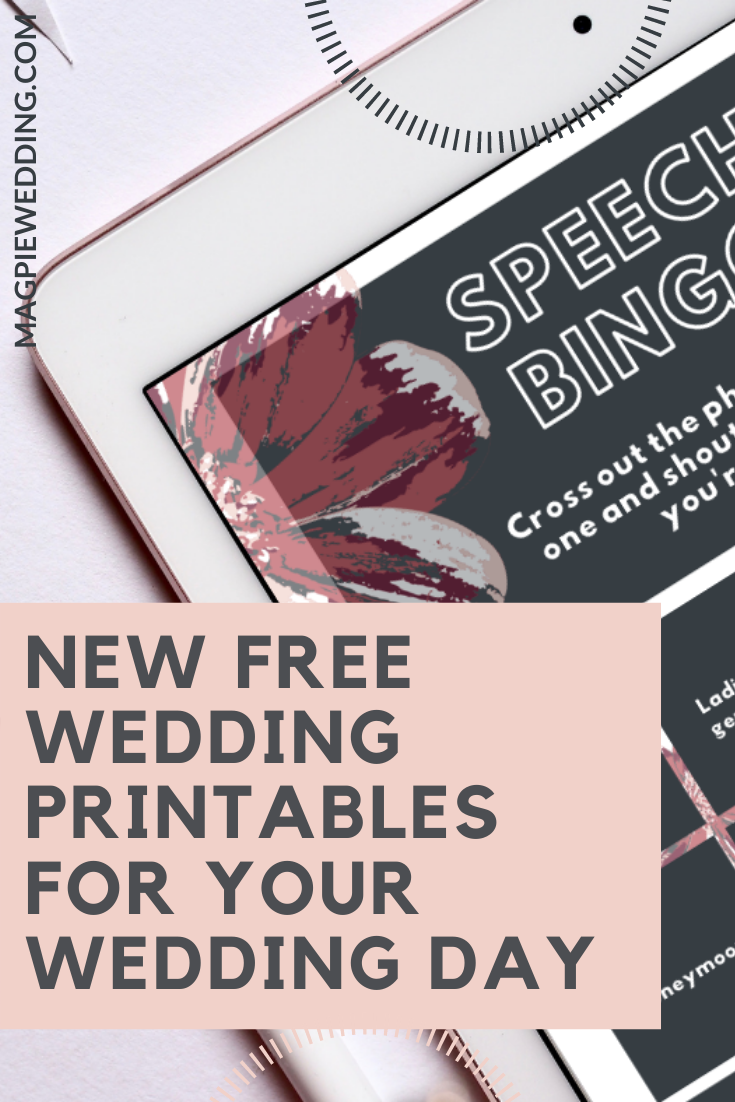 New FREE Wedding Printables: Speech Bingo, Drink Tokens & Song Request Cards