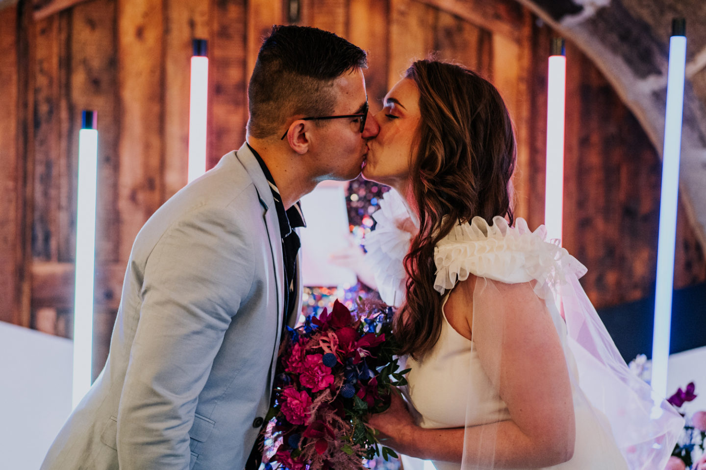 Modern Neon 1980s Inspired Wedding At Ponden Mill, Yorkshire