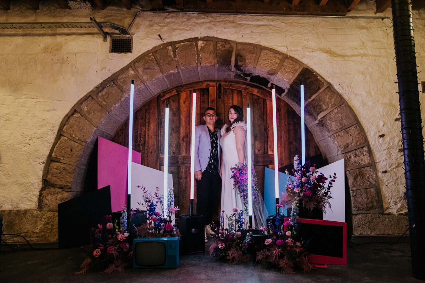 Modern Neon 1980s Inspired Wedding At Ponden Mill, Yorkshire