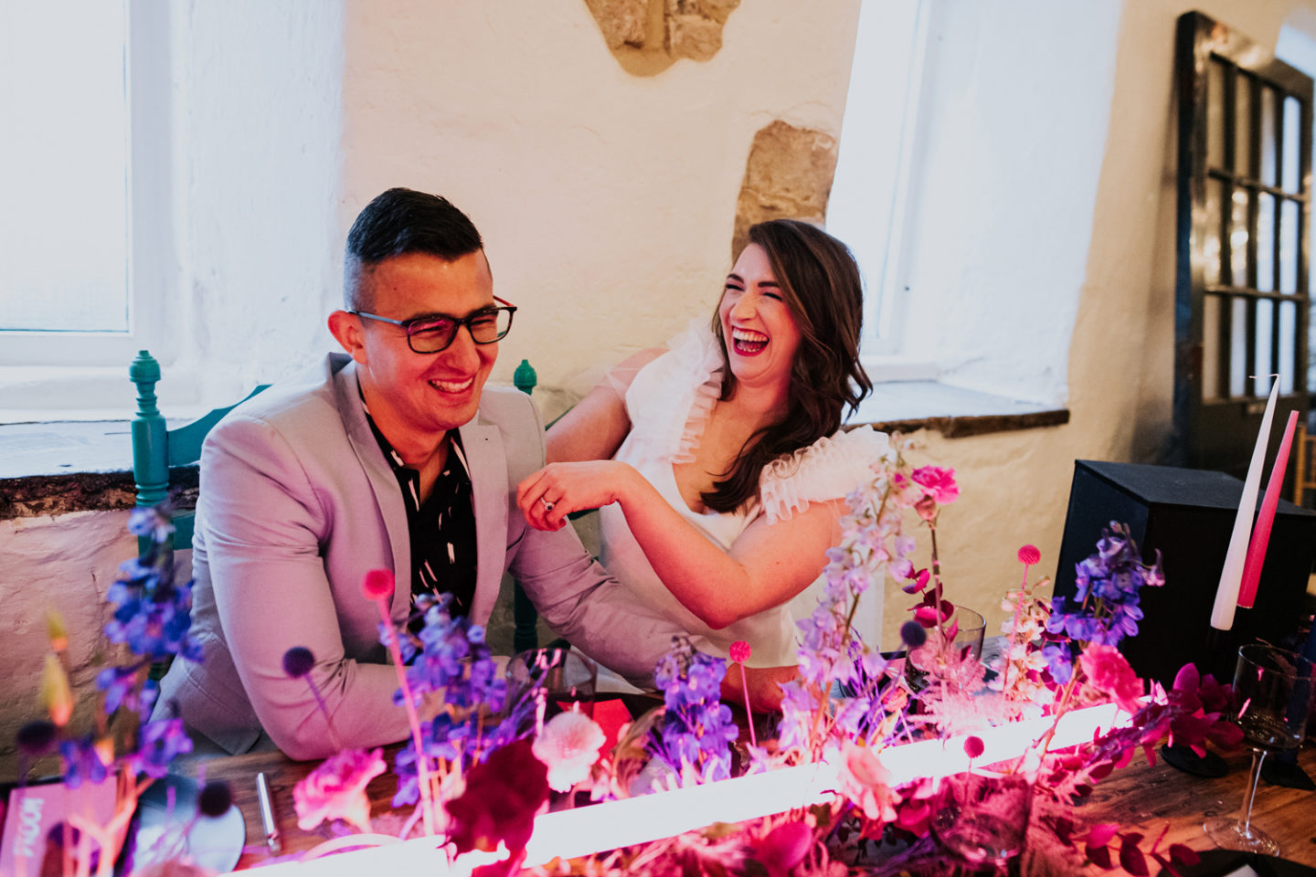 Modern Neon 1980s Inspired Wedding At Ponden Mill, Yorkshire