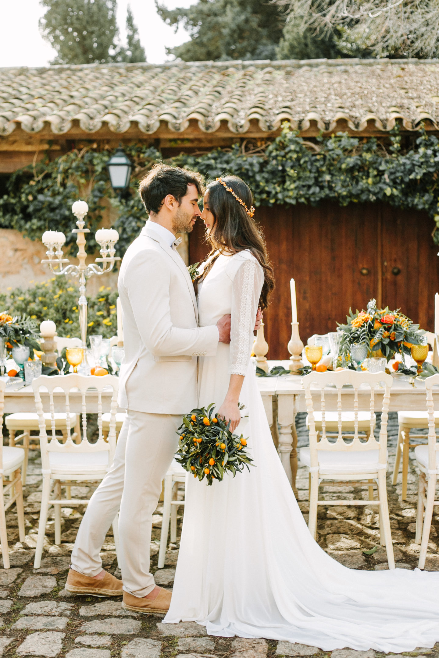 Beautiful Orange Grove Destination Wedding at Finca Biniagual, Spain