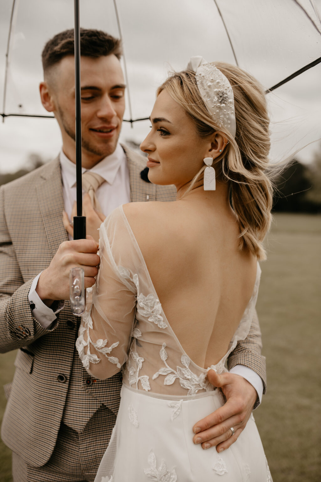 City Elopement With Bridal Jumpsuit and Vintage Wedding Car In Guildhall, Bath