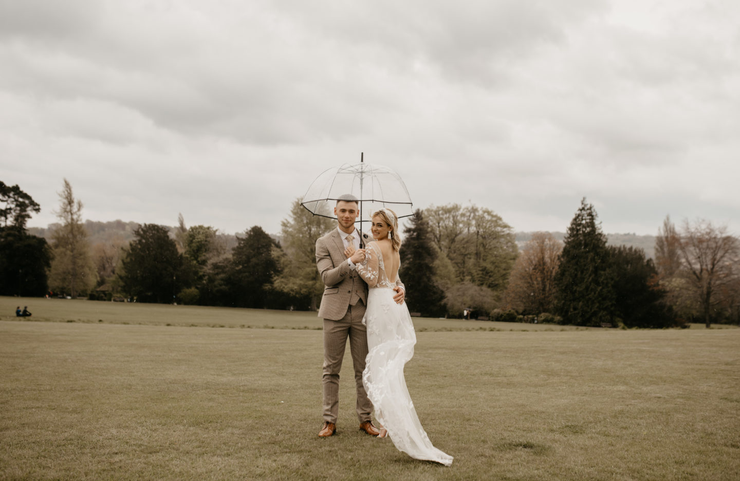 City Elopement With Bridal Jumpsuit and Vintage Wedding Car In Guildhall, Bath