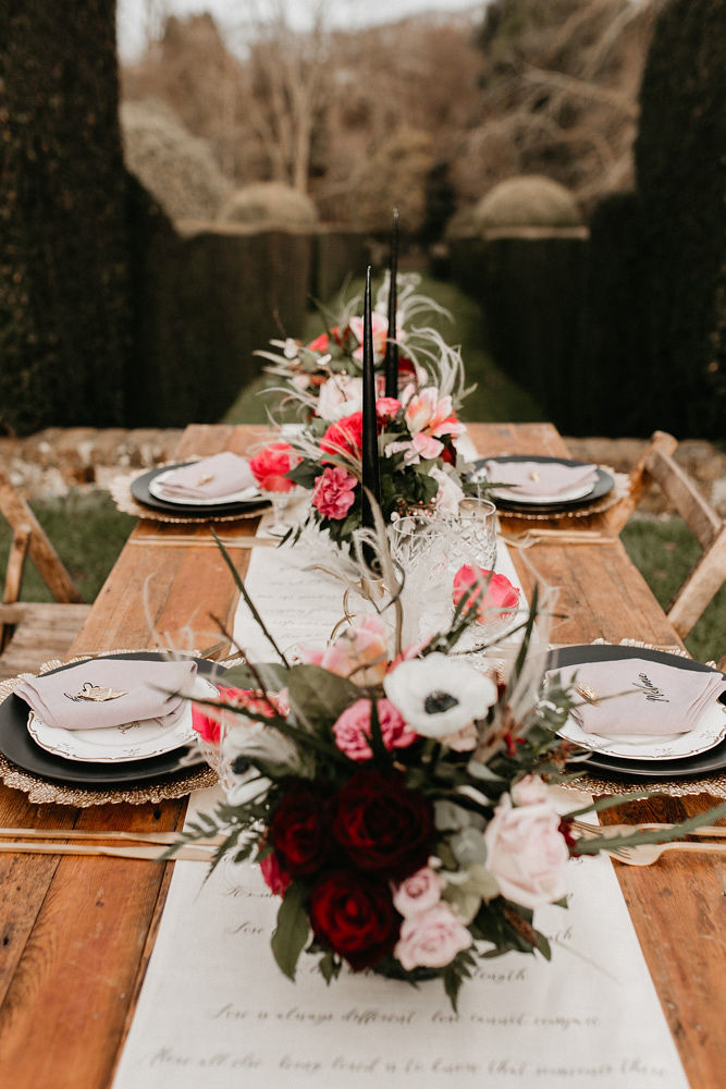 Opulent Garden Wedding With Shakespearean Goth Vibes at Mount Ephraim Estate, Kent