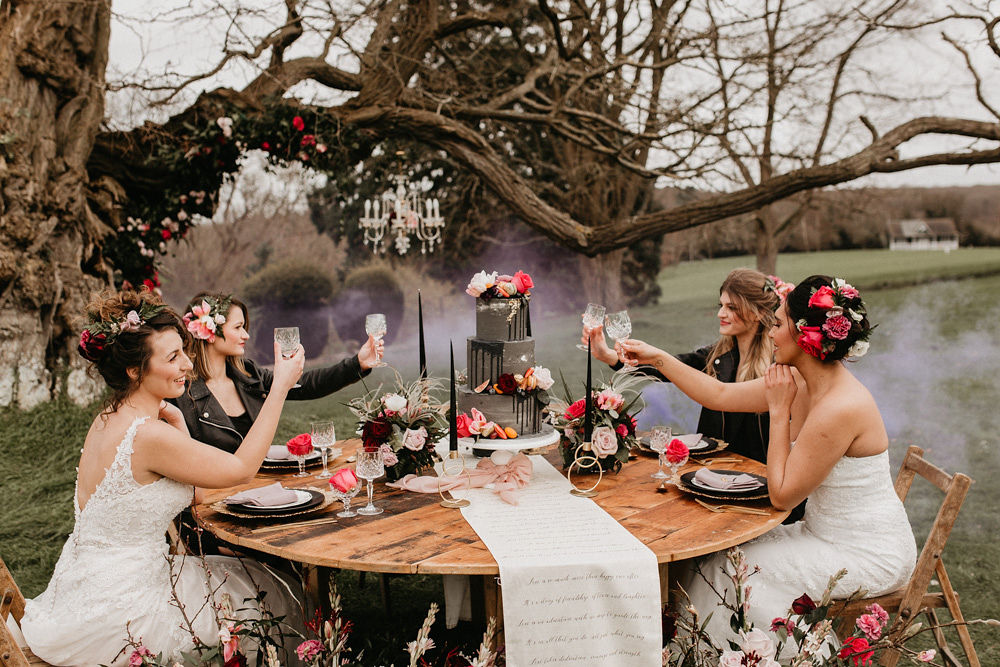 Opulent Garden Wedding With Shakespearean Goth Vibes at Mount Ephraim Estate, Kent