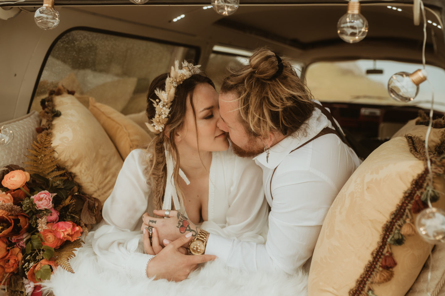 Alternative Coastal Beach Elopement With Boho Vibes At Eype Beach Dorset