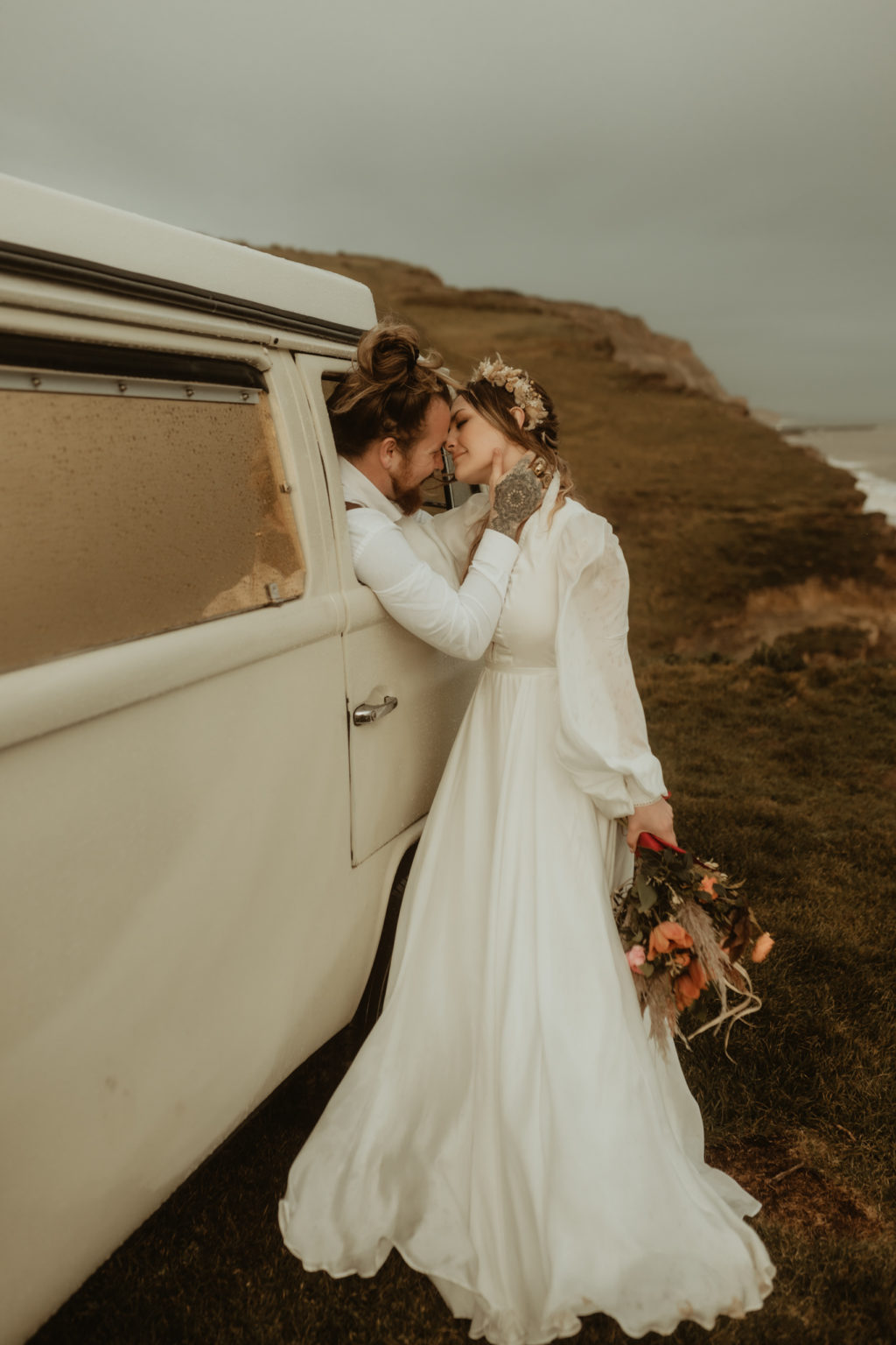 Alternative Coastal Beach Elopement With Boho Vibes At Eype Beach Dorset