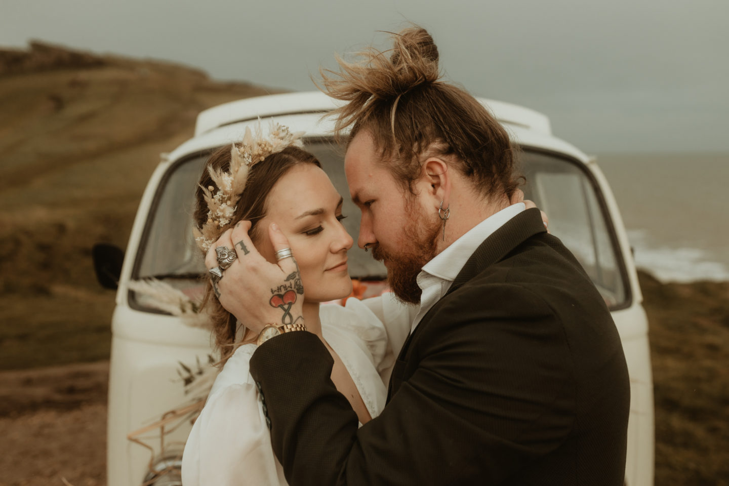 Alternative Coastal Beach Elopement With Boho Vibes At Eype Beach Dorset