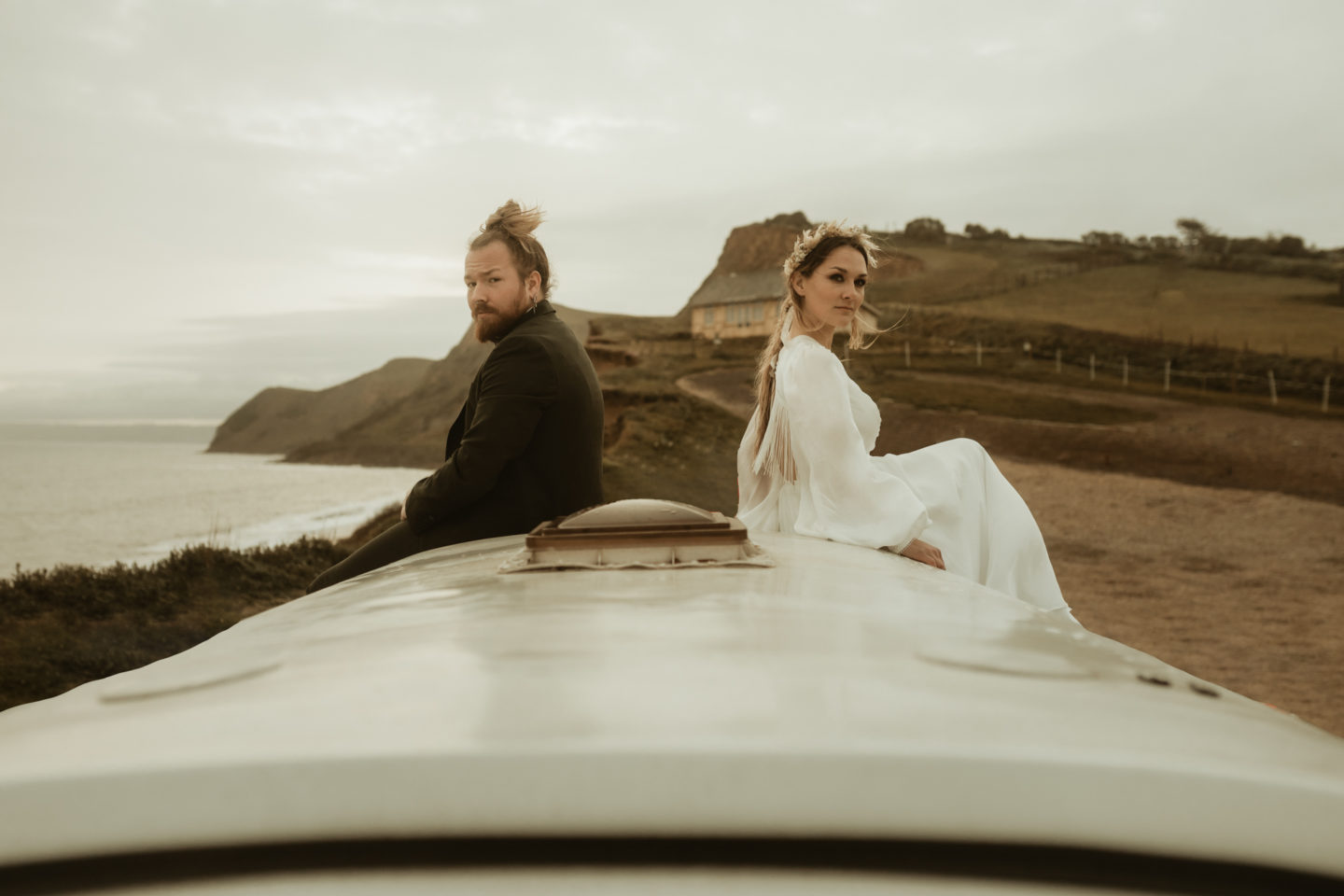 Alternative Coastal Beach Elopement With Boho Vibes At Eype Beach Dorset