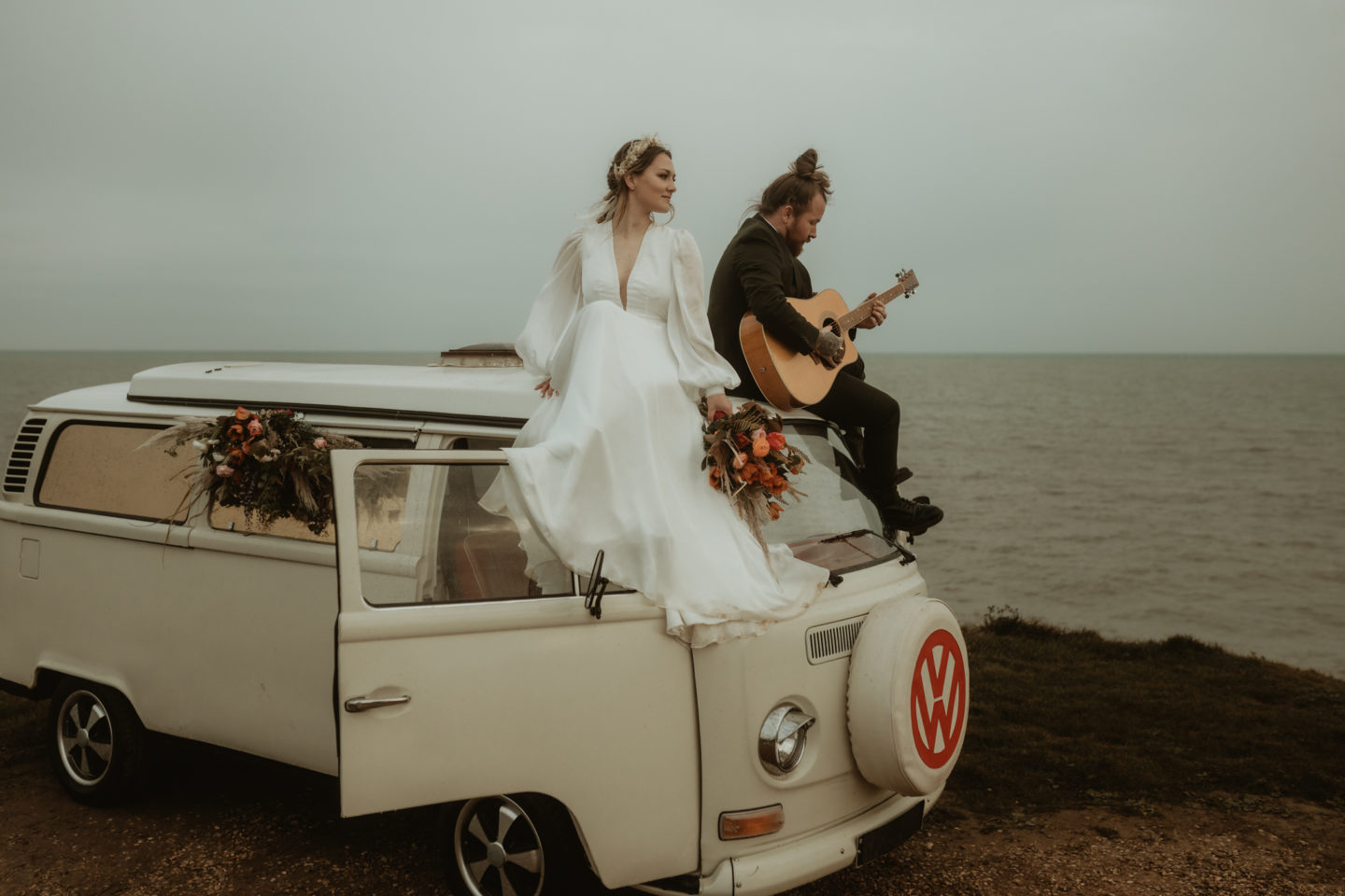 Alternative Coastal Beach Elopement With Boho Vibes At Eype Beach Dorset