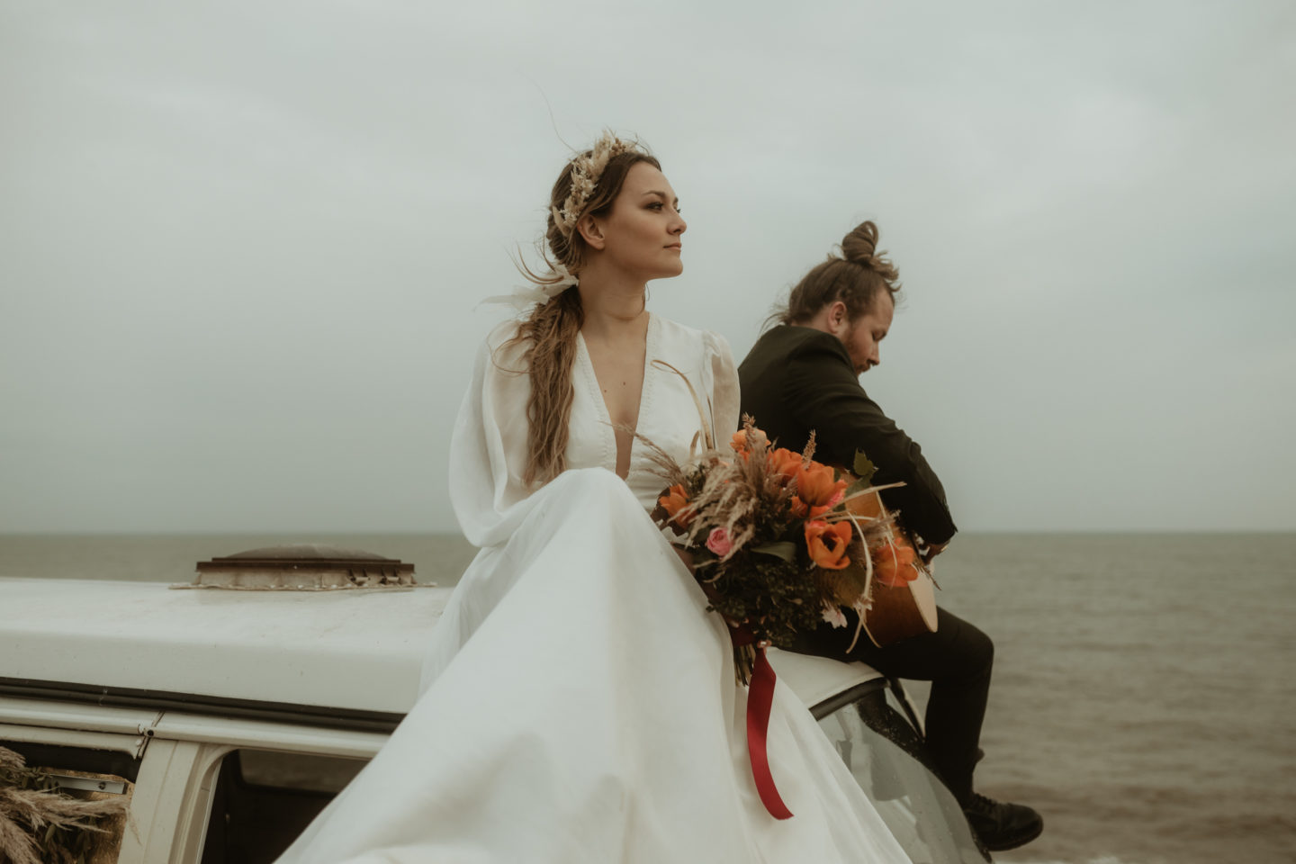 Alternative Coastal Beach Elopement With Boho Vibes At Eype Beach Dorset