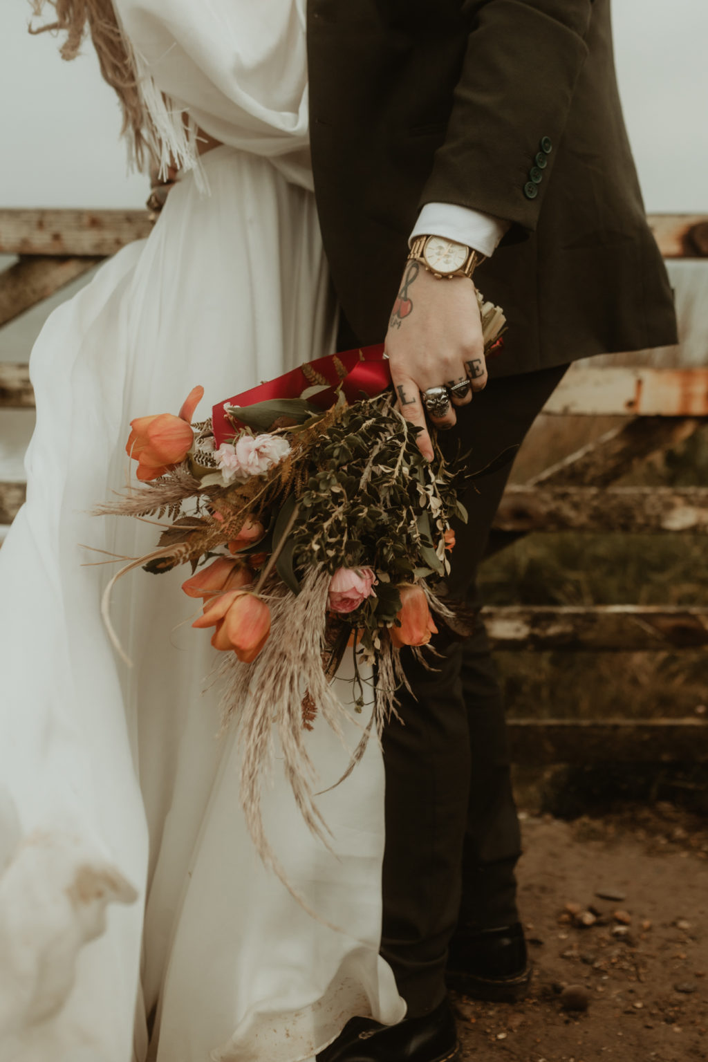 Alternative Coastal Beach Elopement With Boho Vibes At Eype Beach Dorset
