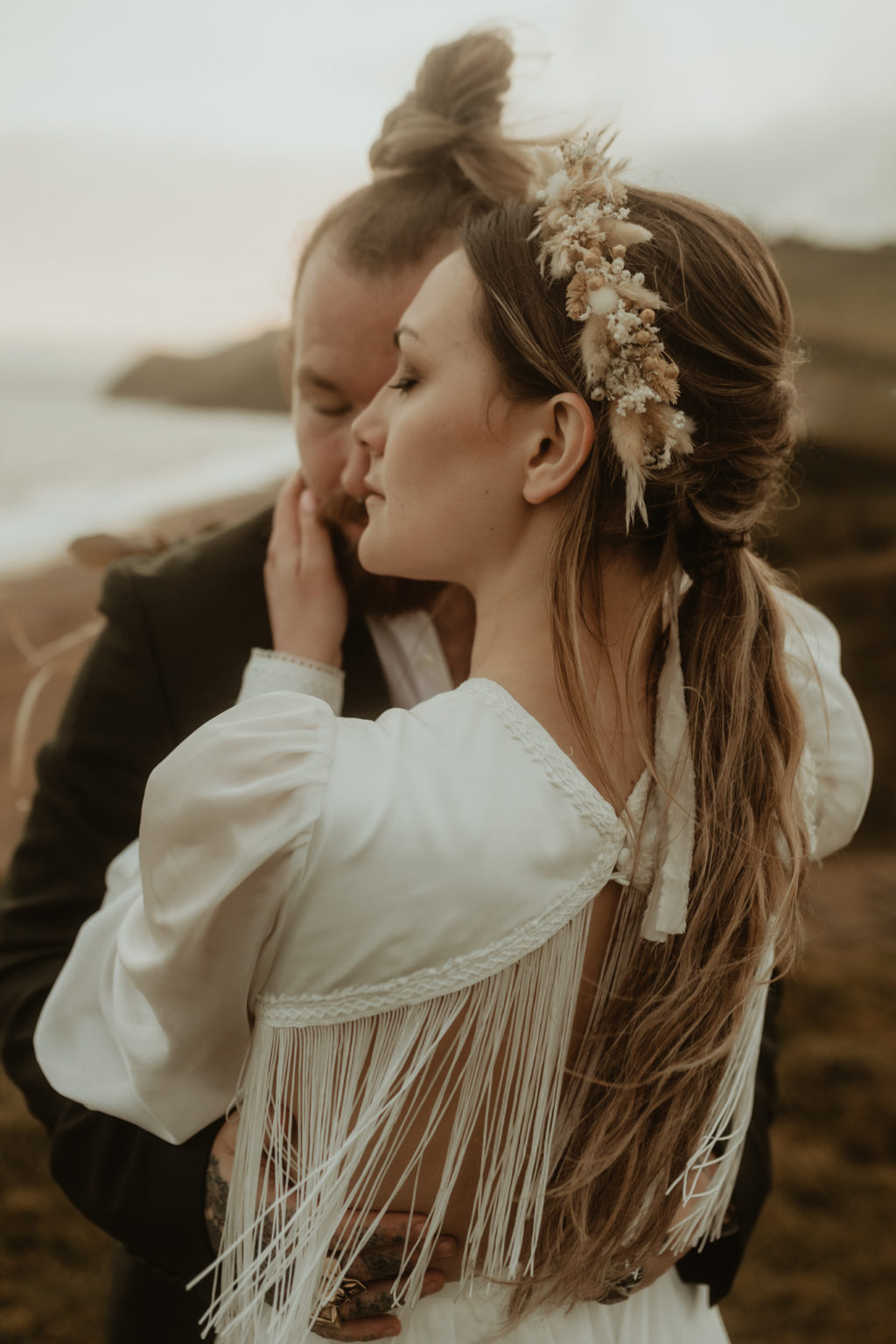 Alternative Coastal Beach Elopement With Boho Vibes At Eype Beach Dorset