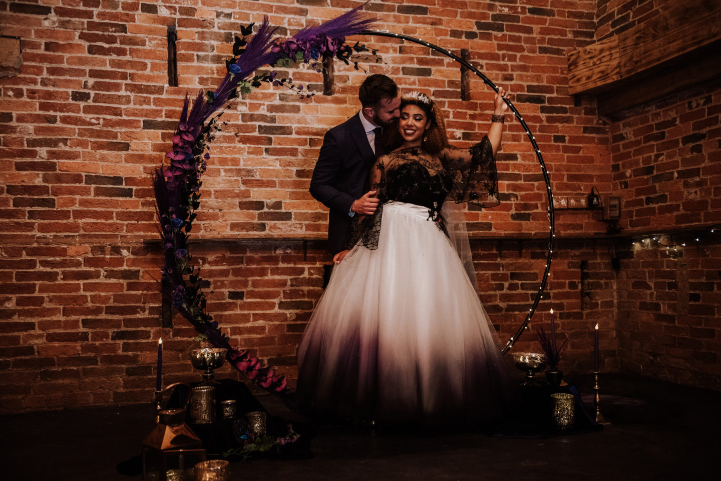 Alternative Celestial Goth Wedding at Donington Park Farmhouse Hotel