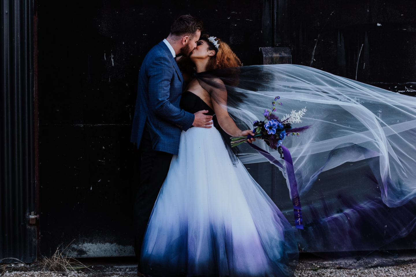 Alternative Celestial Goth Wedding at Donington Park Farmhouse Hotel