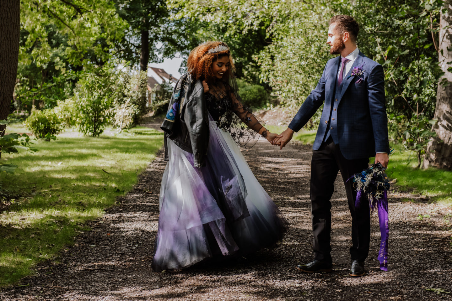 Alternative Celestial Goth Wedding at Donington Park Farmhouse Hotel