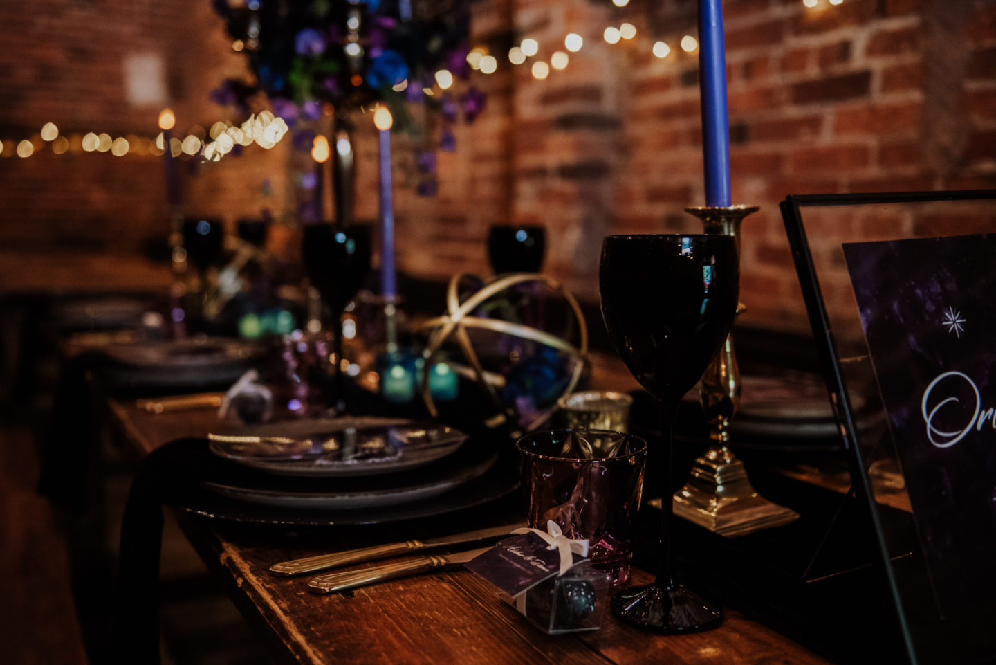 Alternative Celestial Goth Wedding at Donington Park Farmhouse Hotel