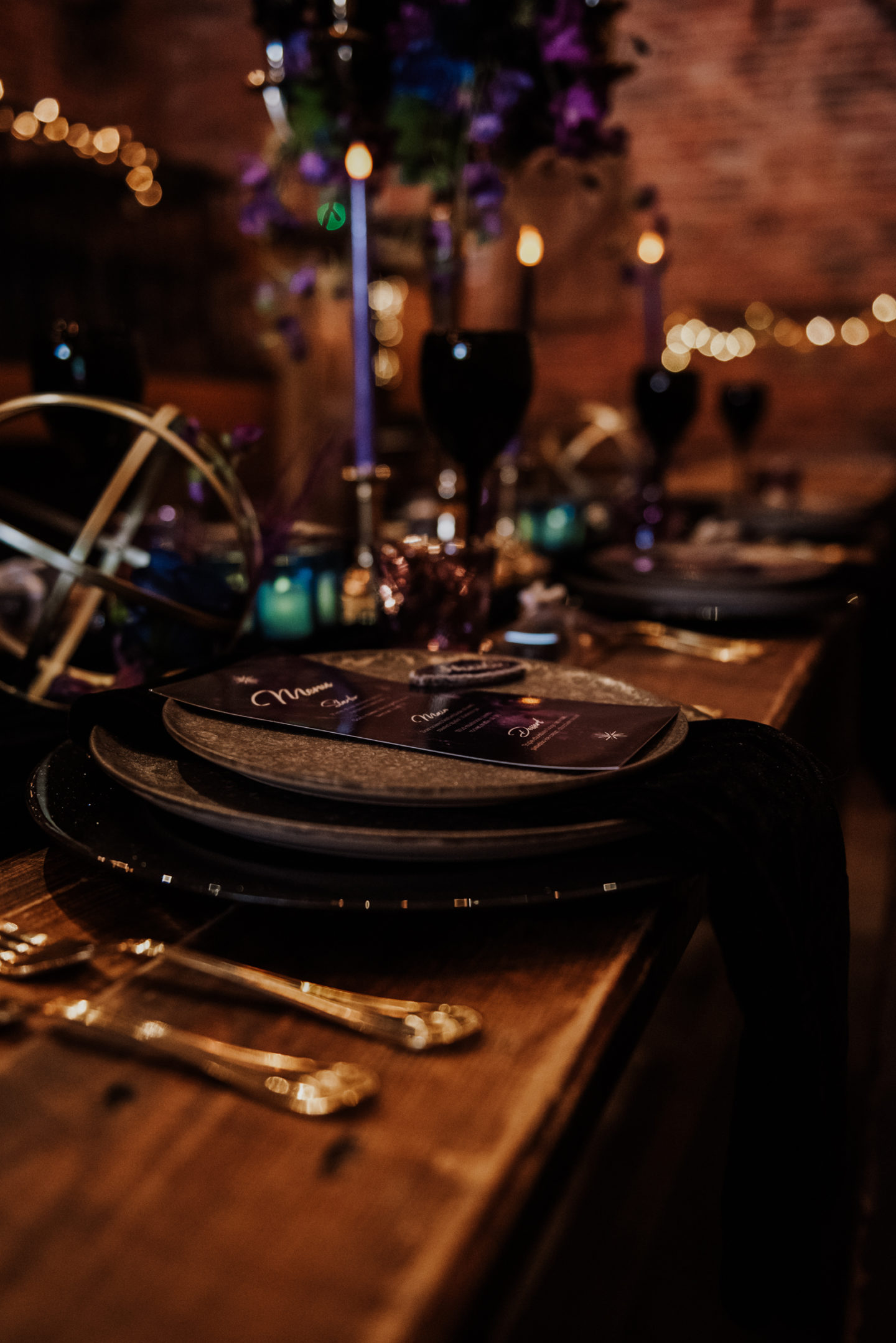 Alternative Celestial Goth Wedding at Donington Park Farmhouse Hotel