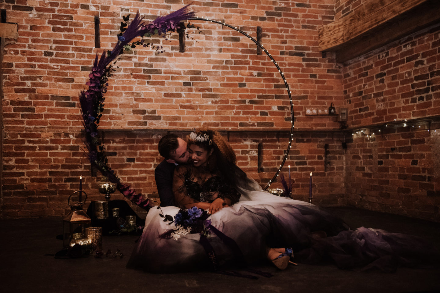 Alternative Celestial Goth Wedding at Donington Park Farmhouse Hotel