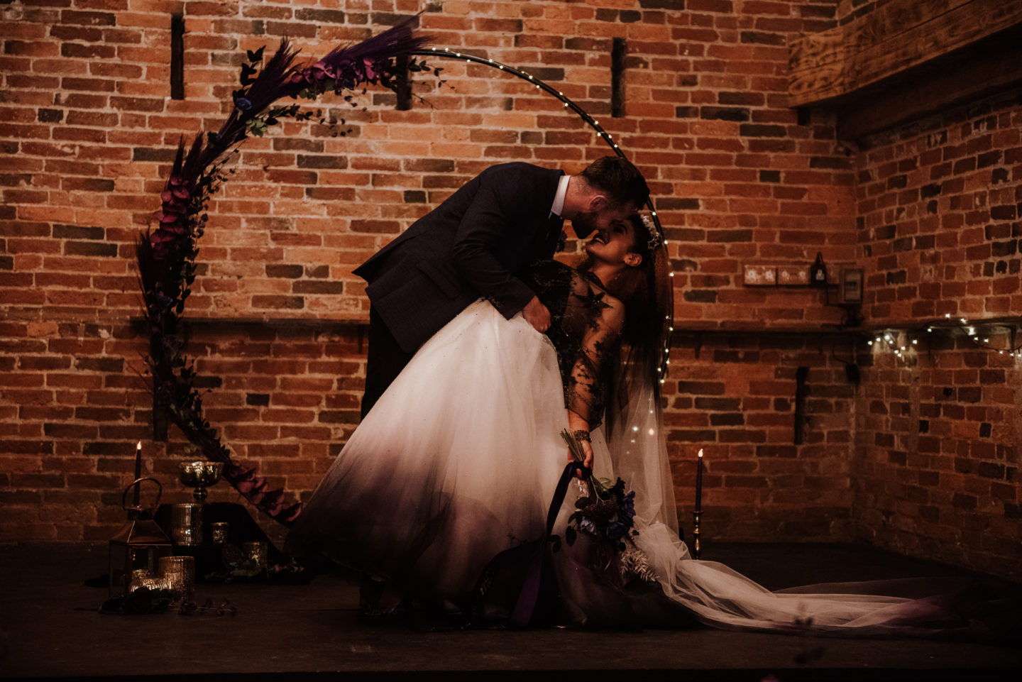 Alternative Celestial Goth Wedding at Donington Park Farmhouse Hotel