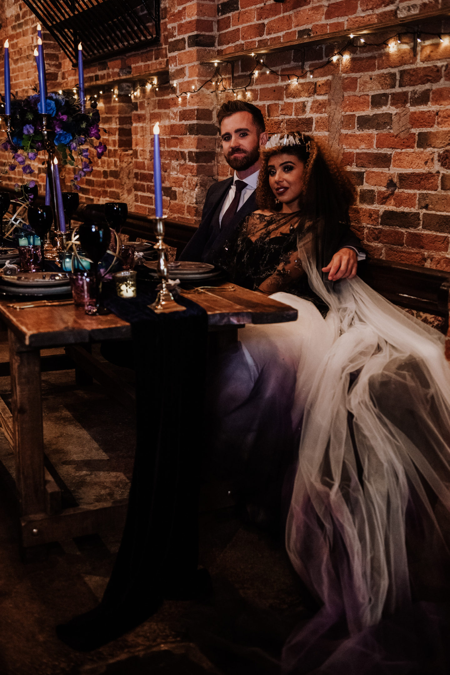 Alternative Celestial Goth Wedding at Donington Park Farmhouse Hotel