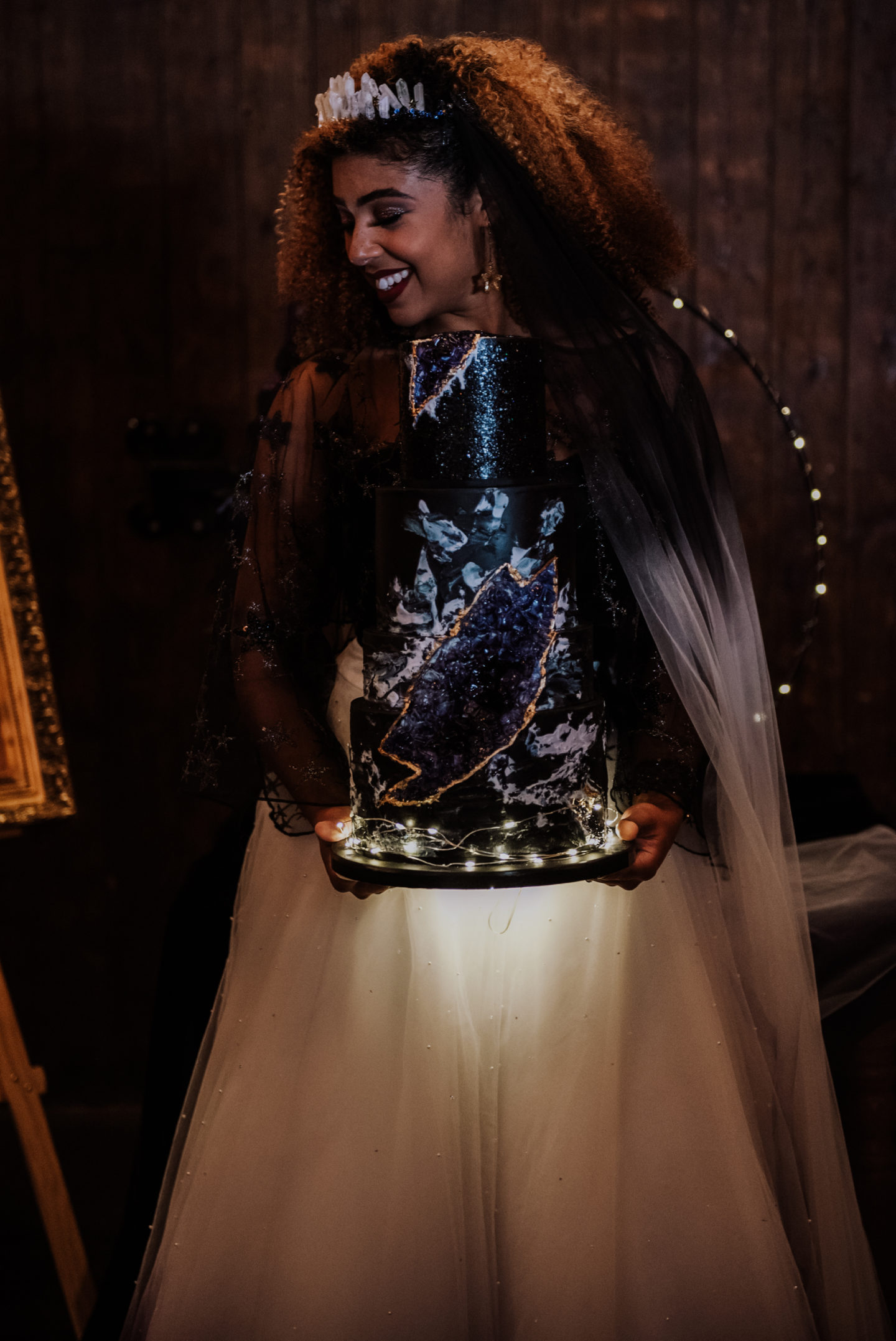 Alternative Celestial Goth Wedding at Donington Park Farmhouse Hotel