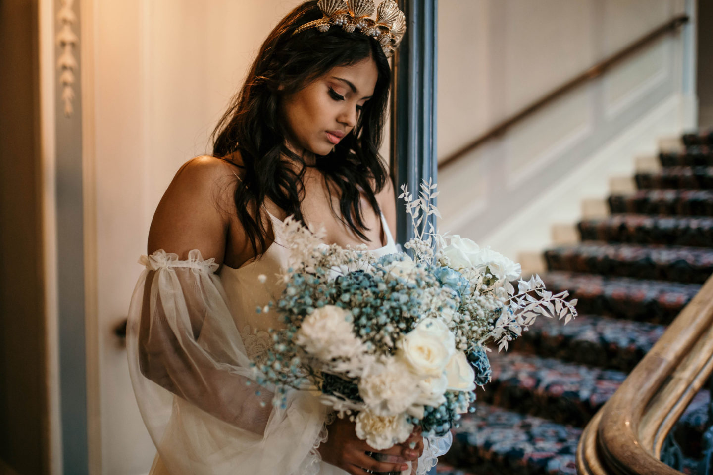UK Beach Wedding With Bespoke Veil At The Grand Hotel, Brighton