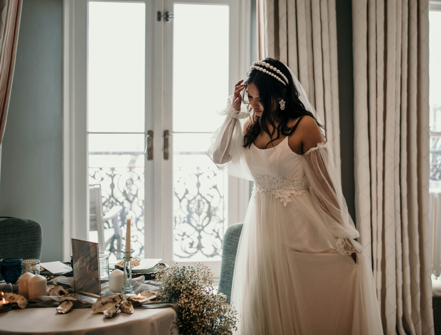 UK Beach Wedding With Bespoke Veil At The Grand Hotel, Brighton