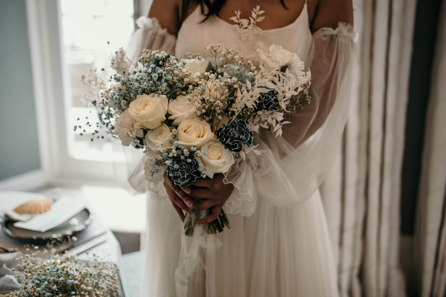 UK Beach Wedding With Bespoke Veil At The Grand Hotel, Brighton