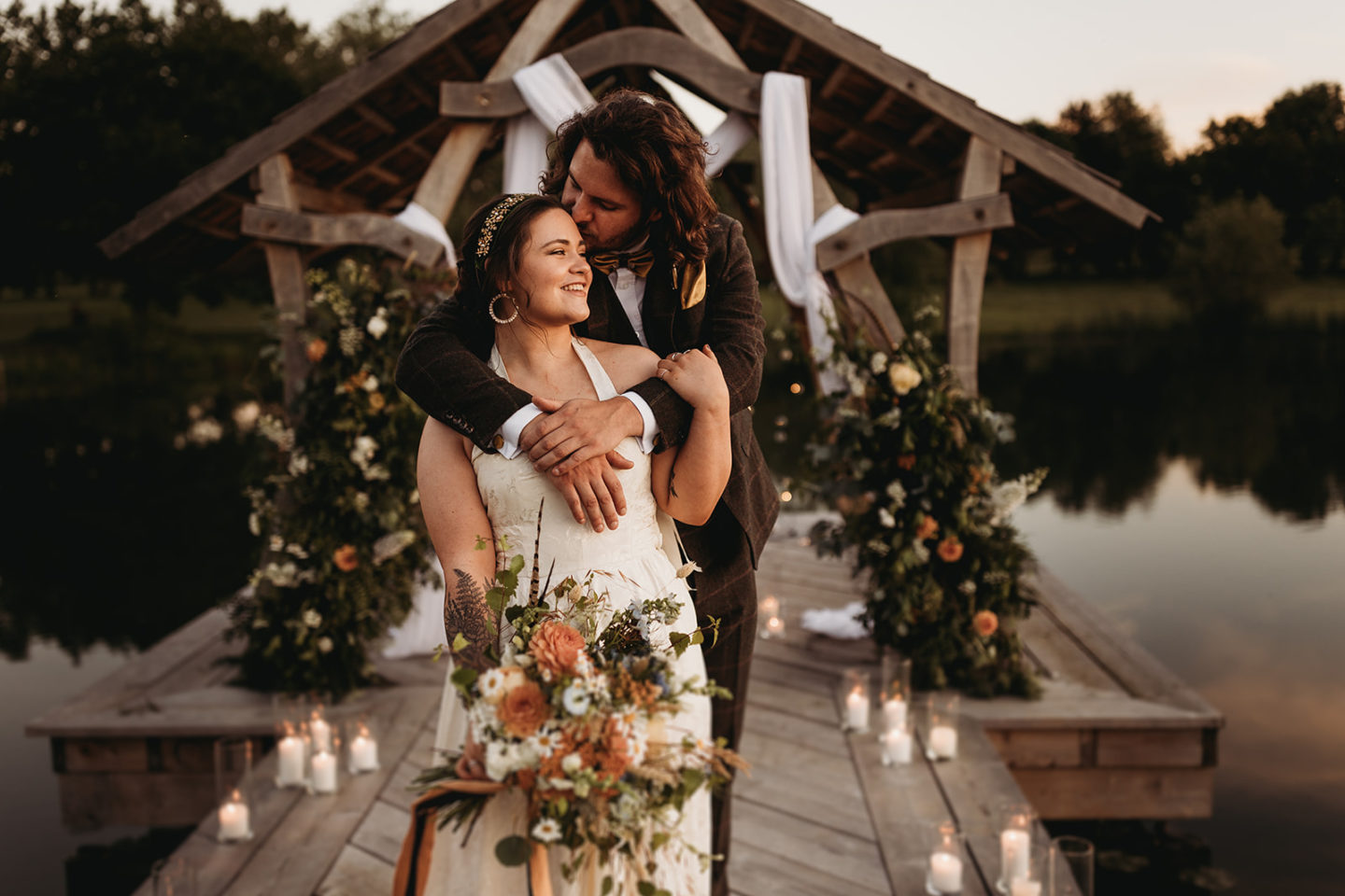 Sustainable Wedding By Twilight At The Jetty, Bedfordshire